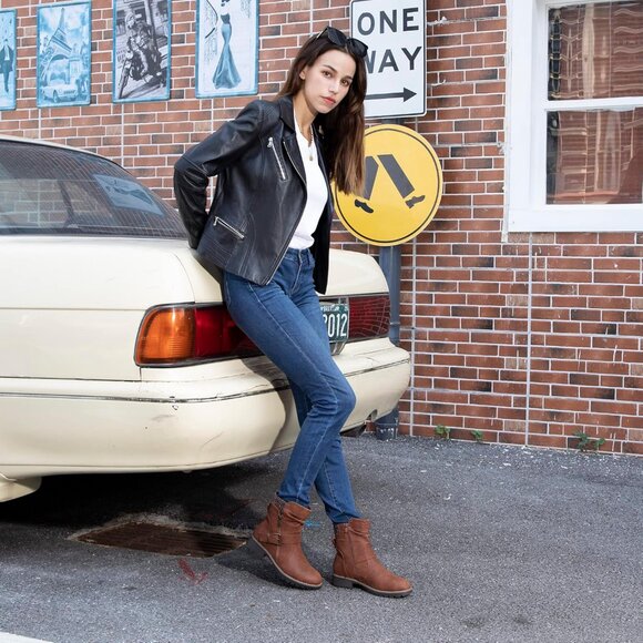 Women's Combat Boots Fashion Side Zipper Buckle Ankle Booties - Picture 3 of 7